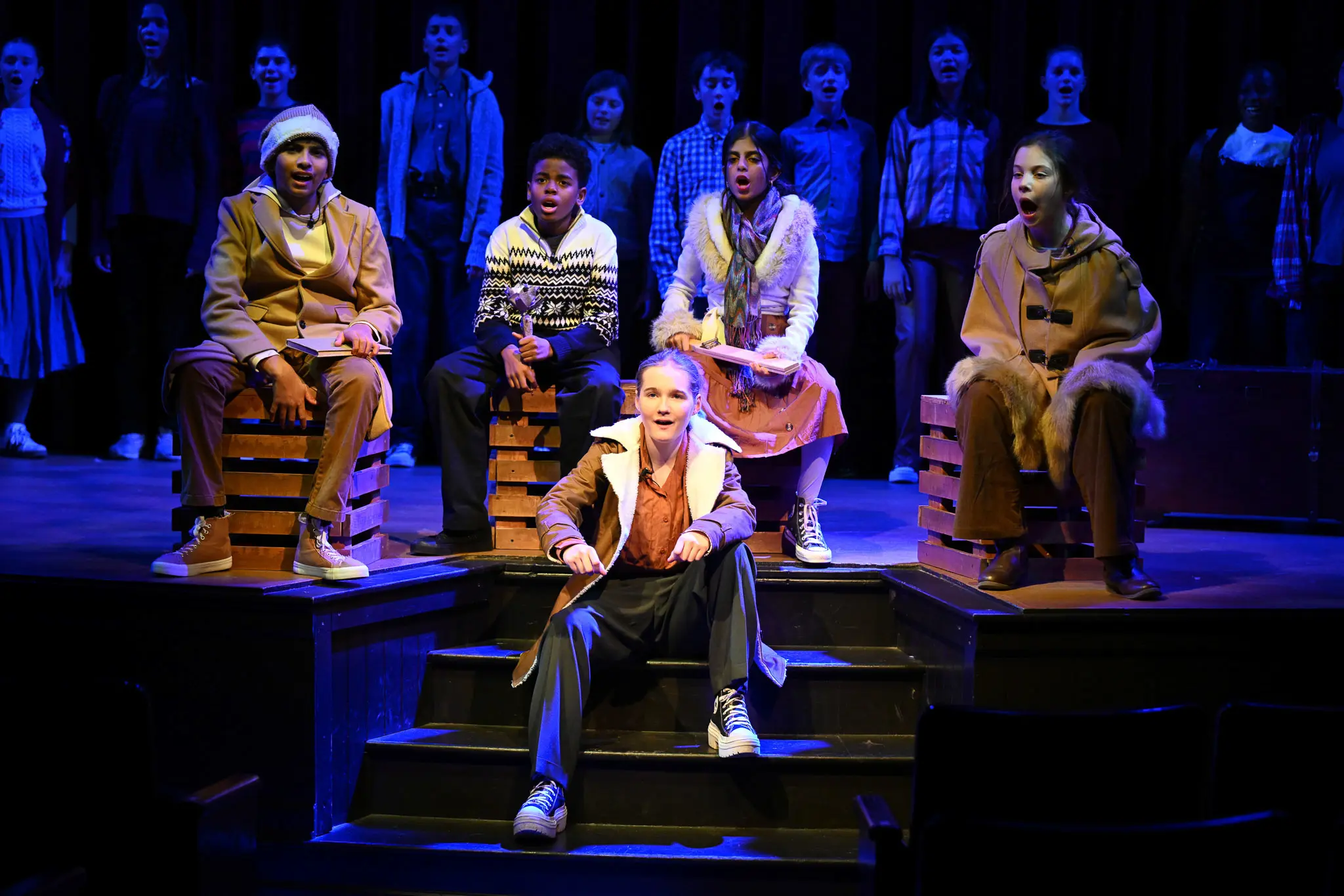 Students on stage in NCS theater program