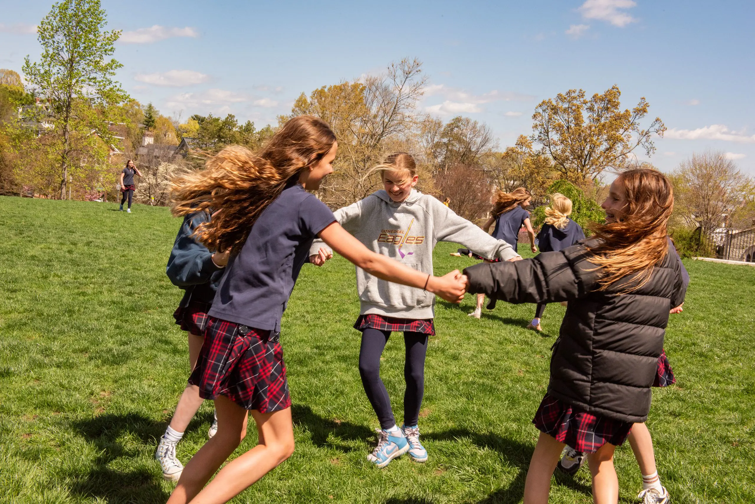 Students playing outdoors
